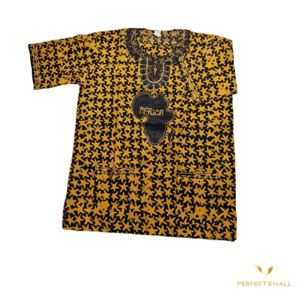 African Print Kikoi Men’s Shirt with Short Sleeve-dr