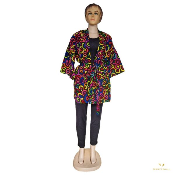 African Dashiki Coat for Women Short Sleeve