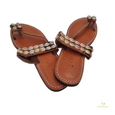 Leather beaded sandal African handmade