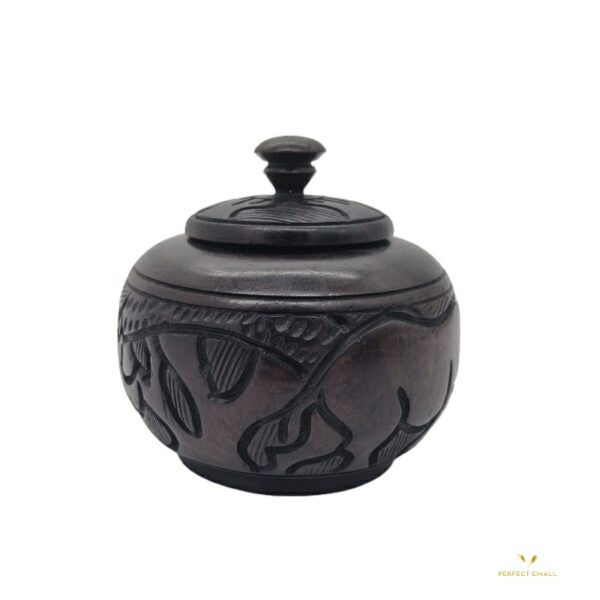 Ebony Wood Medium Sugar Dish African Wooden Storage Bowl