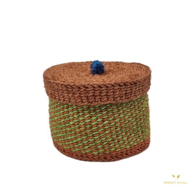 Jute Storage Basket with Red Threads | Laundry Hamper