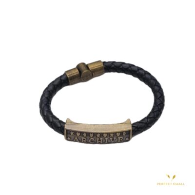 Men’s Layered Braided Leather Copper Bracelet, Archive