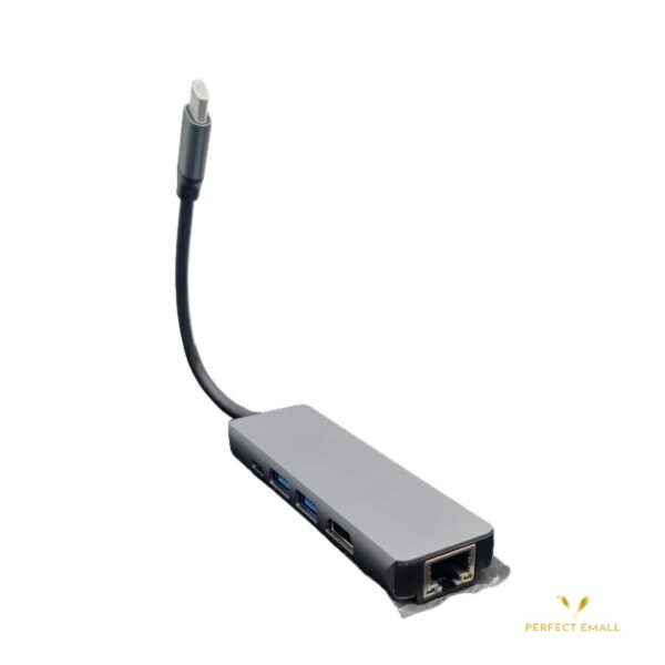 USB-C to HDTV+USB3.0 5 in 1 USB-C Adapter Multiport USB Hub - Image 2