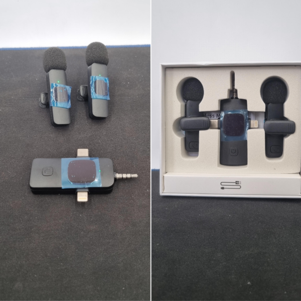 3 in 1 K35TI Wireless Dual Microphone for iPhone, Camera - Image 3