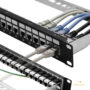 Patch Panel 24 Port Cat6A with Inline Keystone 10G Support, 1U Network Patch Panel for Cat7, Cat6, Cat6A, Cat5e