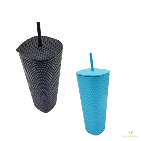 Multipurpose Juice Bottle with Straw Plastic Shaker Glass with Paper Straw for Coffee Juice Smoothie - Image 4