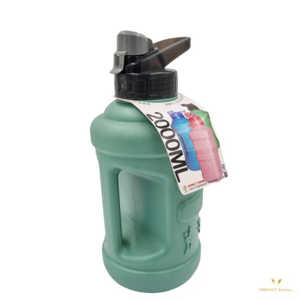 H2O COOL 2000 ML PLASTIC WATER BOTTLE GREEN - Image 2